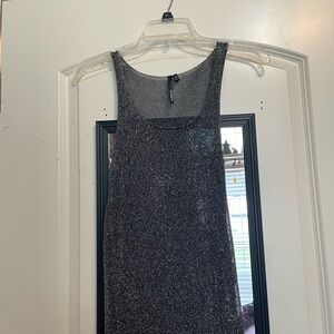 Black Sleeveless Mesh Dress